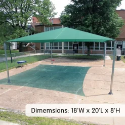 Green Stand Alone Shade Structure 18 x 20
