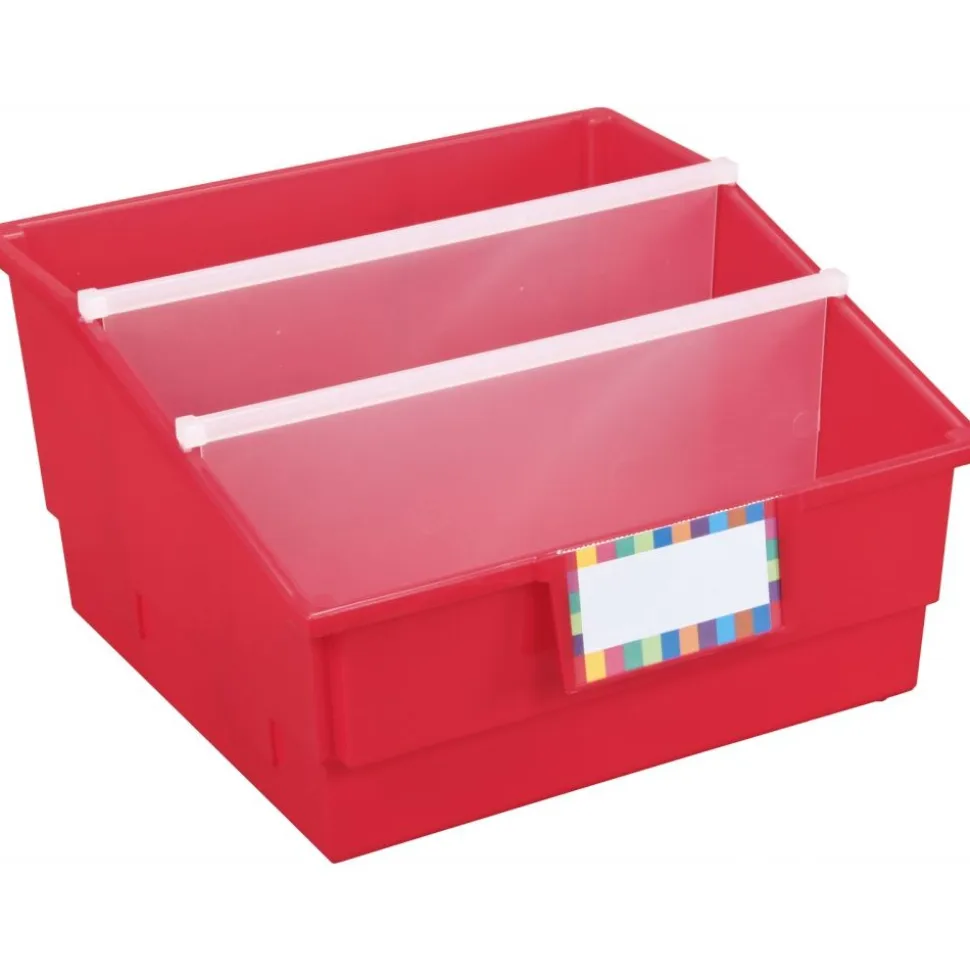Group Colors For 6 - Picture Book Bins With Dividers - 6 bins