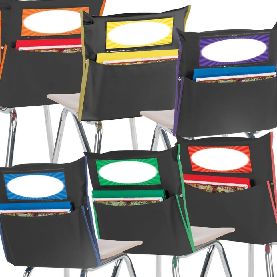 Grouping Chair Pockets Black - 12 Pack - 6 Group Colors
