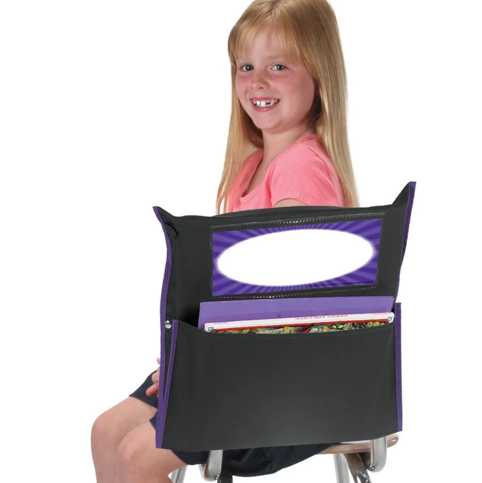 Grouping Chair Pockets Black - 12 Pack - 6 Group Colors