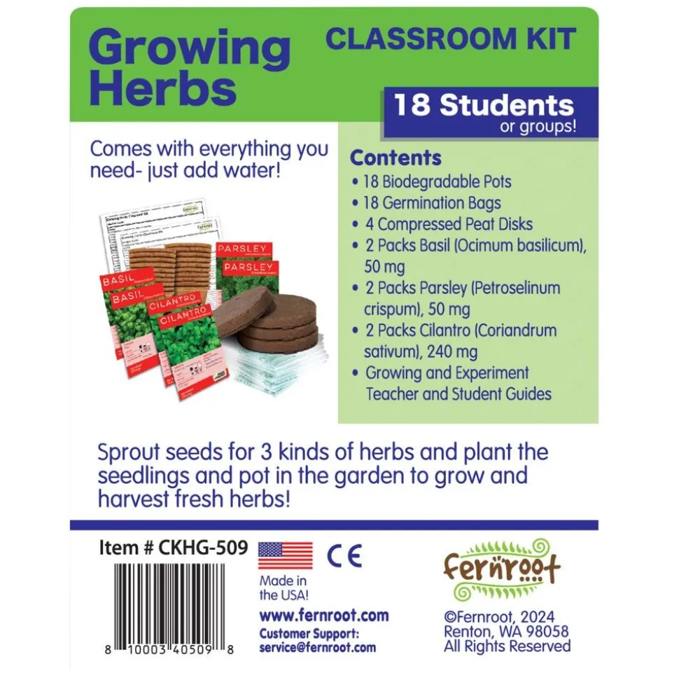 Growing Herbs Classroom Kit - 18 students