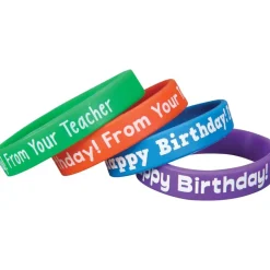 Happy Birthday From Your Teacher Silicone Bracelets - 24 bracelets