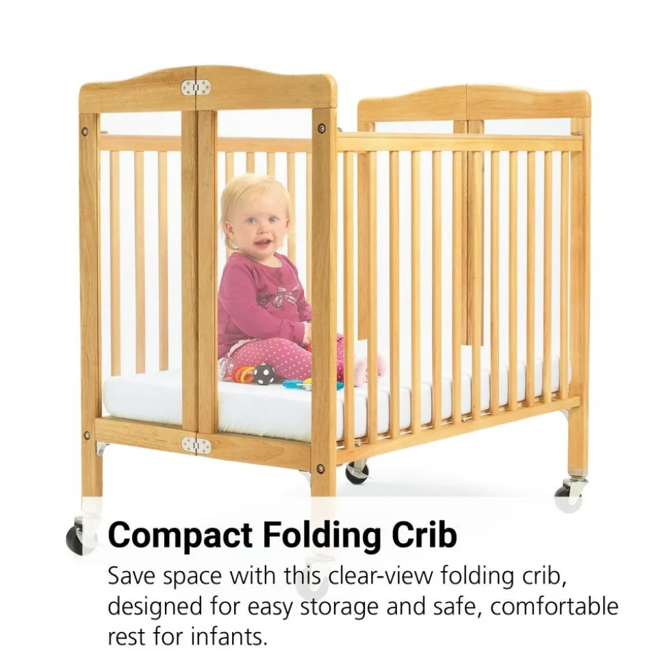 Hardwood Compact Folding Clear View Crib