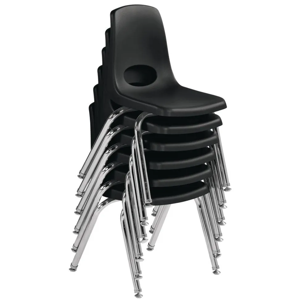 14"H Black Stacking Chairs - Set of 6