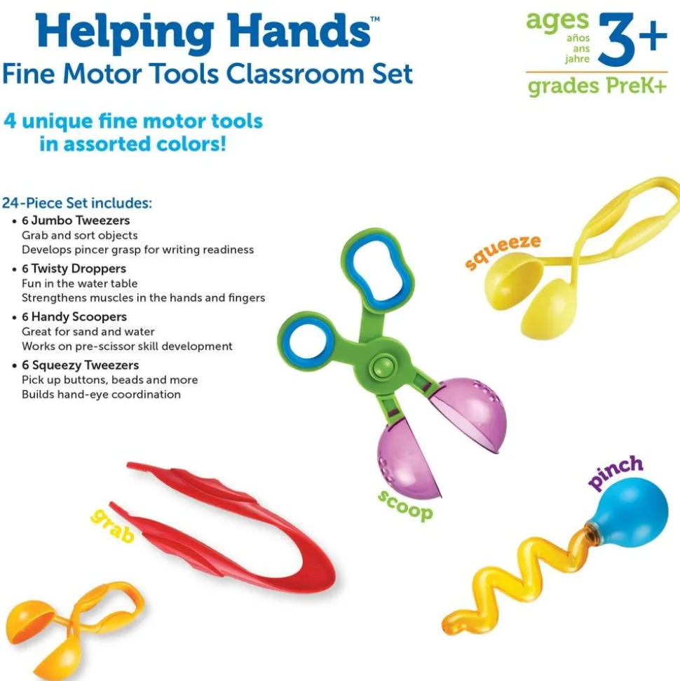 Helping Hands Fine Motor Tools Classroom Set - 24 pcs