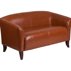 HERCULES Imperial Series Cognac LeatherSoft Loveseat