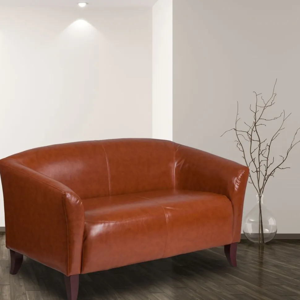 HERCULES Imperial Series Cognac LeatherSoft Loveseat