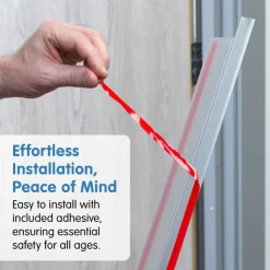 79"h Finger Shield Door Protection Pack - Black, 1 set