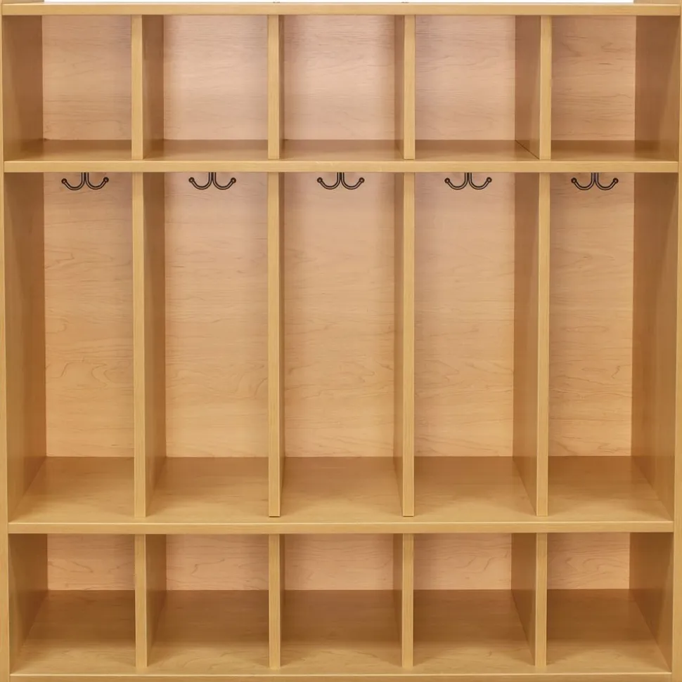 48" High 5-Section Locker - Maple/Maple, Assembled
