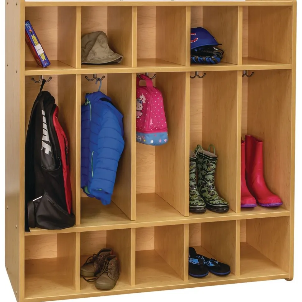 48" High 5-Section Locker - Maple/Maple, Assembled