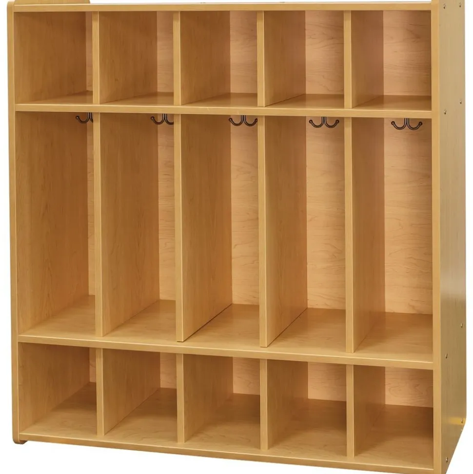 48" High 5-Section Locker - Maple/Maple, Assembled