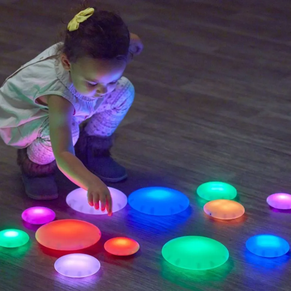 Illuminated Sensory Glow Pebbles - 12pcs