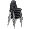 16in Black Stack Chair with Swivel Glides - 6 Pack