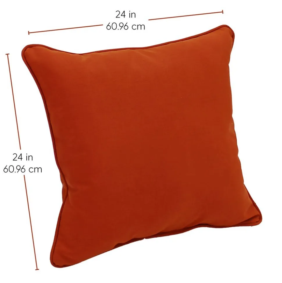 24" Indoor/Outdoor Pillows, 2 Pack - Burnt Orange