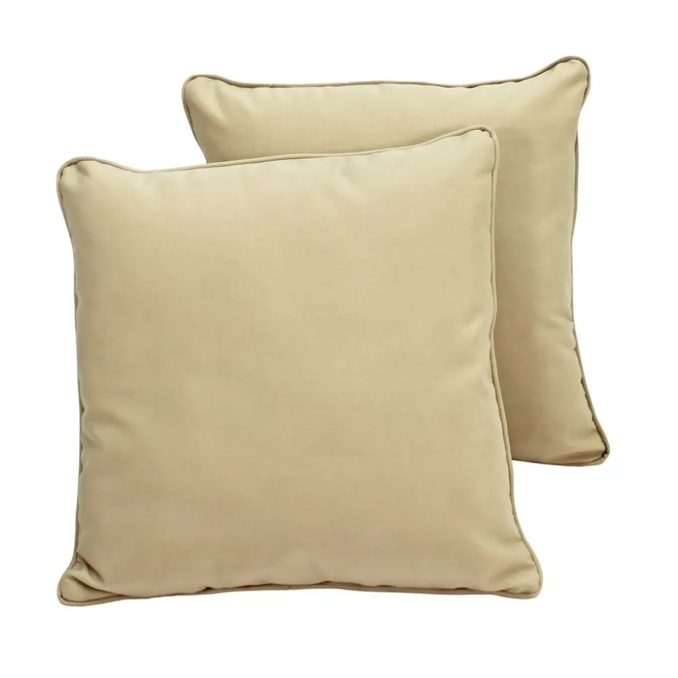 18" Indoor/Outdoor Pillows, 2 Pack - Beige Sand