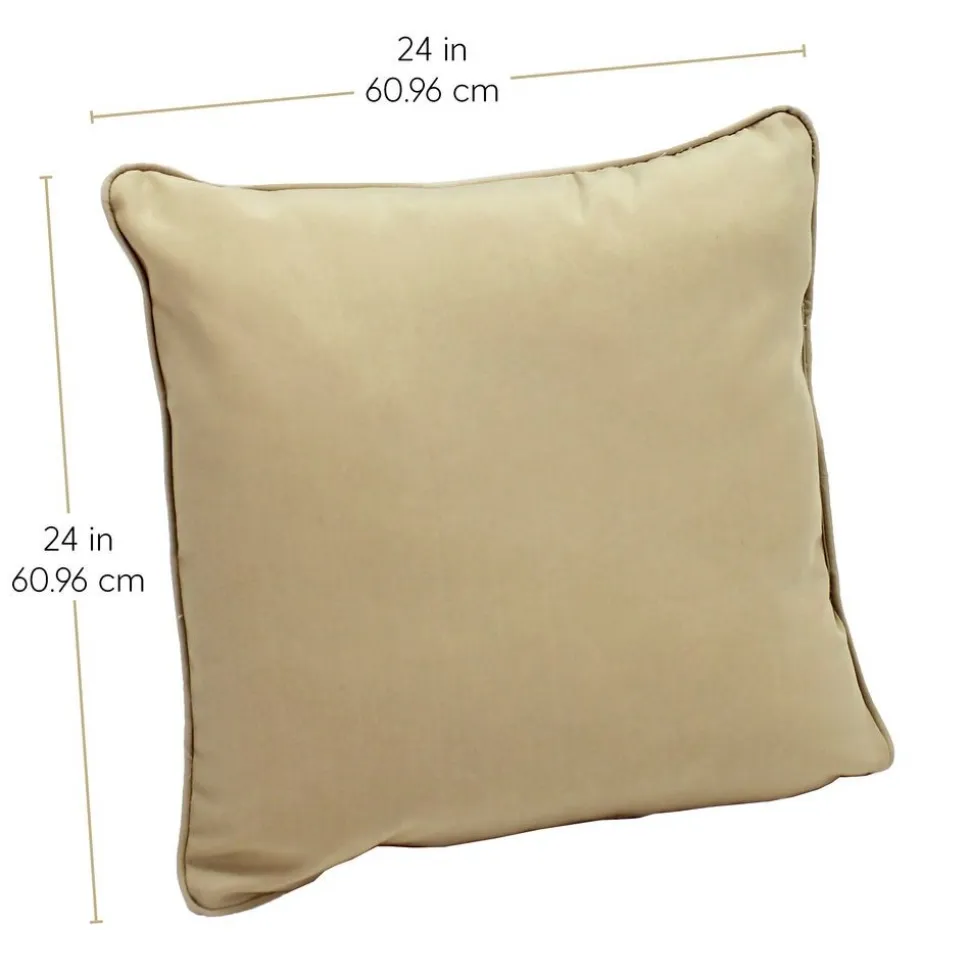 24" Indoor/Outdoor Pillows, 2 Pack - Beige Sand