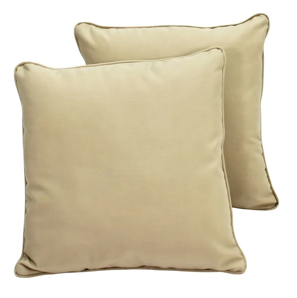 24" Indoor/Outdoor Pillows, 2 Pack - Beige Sand