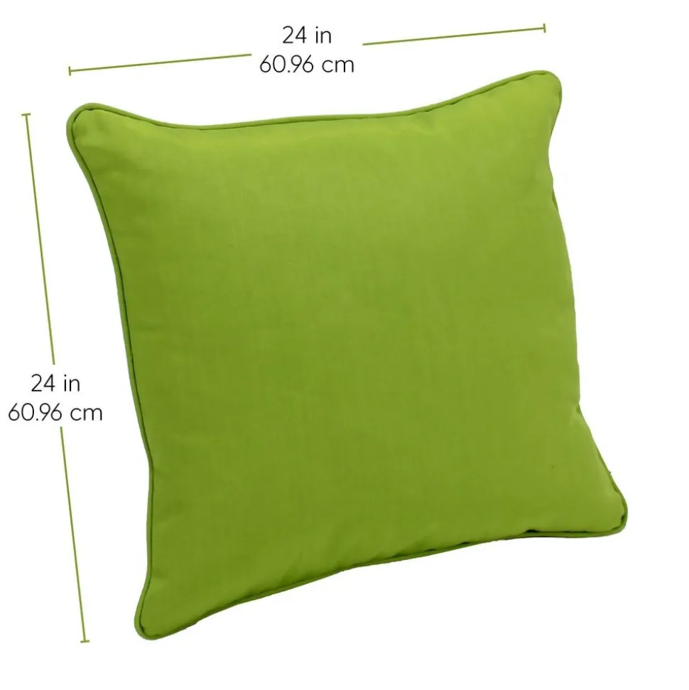 24" Indoor/Outdoor Pillows, 2 Pack - Lime Green