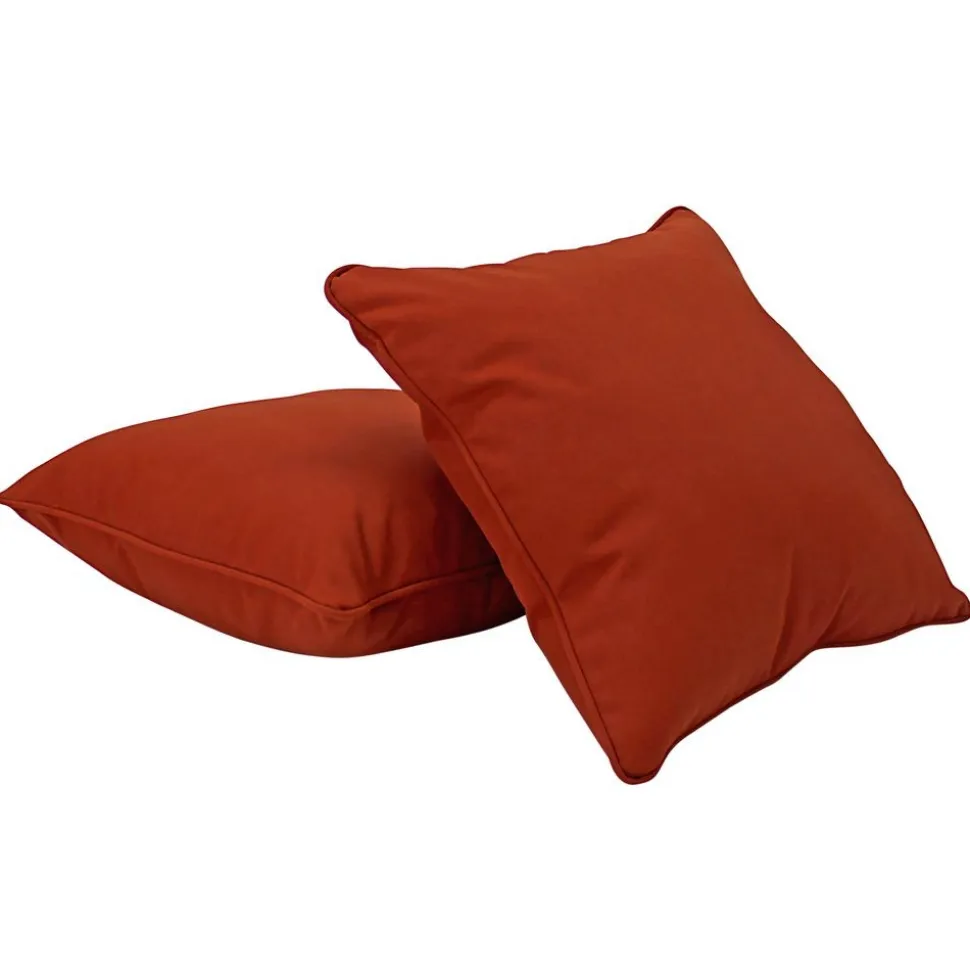 18" Indoor/Outdoor Pillows, 2 Pack - Rust Red
