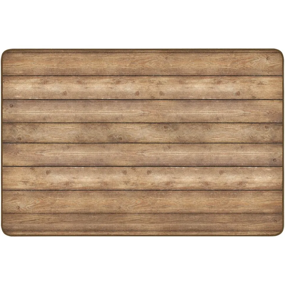 Industrial Chic Rustic Wood Carpet 5' x 7'6" Rectangle