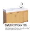 Infant Changing Table with Right Side Sink - Maple/Maple
