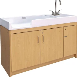Infant Changing Table with Right Side Sink - Maple/Maple