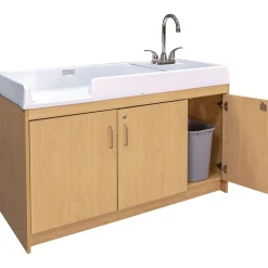 Infant Changing Table with Right Side Sink - Maple/Maple