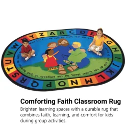 Jesus Loves the Little Children 6' x 9' Oval Kids Value PLUS Carpet