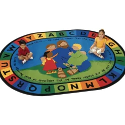 Jesus Loves the Little Children 6' x 9' Oval Kids Value PLUS Carpet
