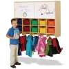 Jonti-Craft® 10-Section Wall Mount Coat Locker with Storage - with Colored Cubbie Trays