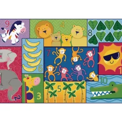 Jungle Jam Counting 6' x 9' Rectangle Pixel Perfect Carpet