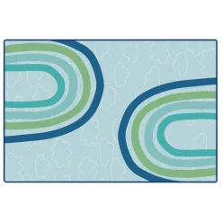 KIDSoft Large Rainbows Green 4'x6'