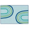 KIDSoft Large Rainbows Green 6'x9'