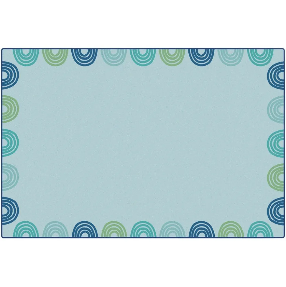 KIDSoft™ Rainbows Border Green 4' x 6'