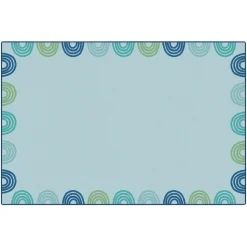 KIDSoft™ Rainbows Border Green 6'x9'