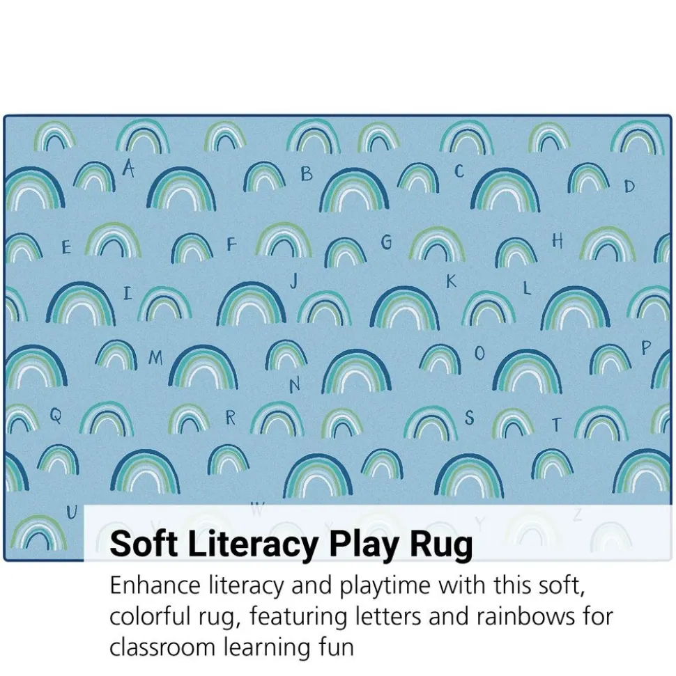 KIDSoft Rainbows Literacy Blue 4'x6'