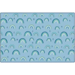 KIDSoft Rainbows Literacy Blue 4'x6'