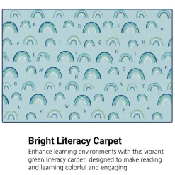 KIDSoft Rainbows Literacy Green 4'x6'