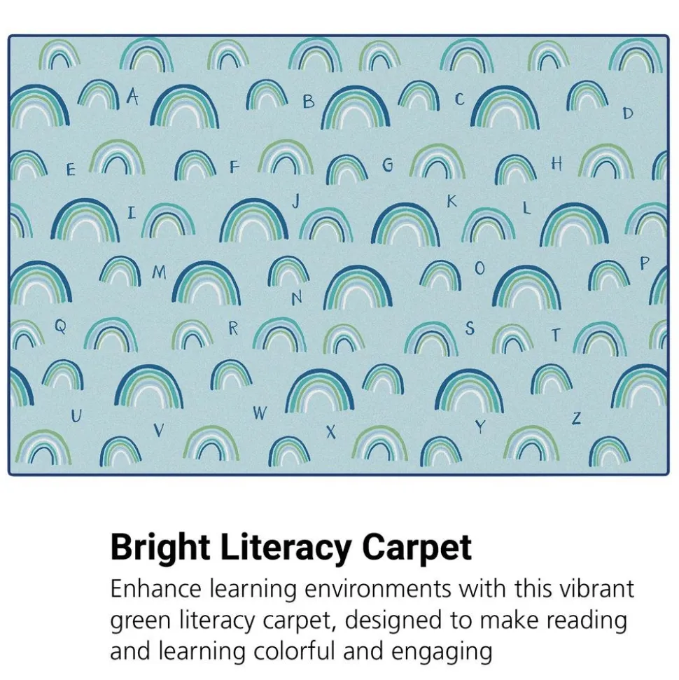 KIDSoft Rainbows Literacy Green 4'x6'