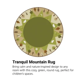 KIDSoft Tranquil Mountain Rug - Green 6' Round