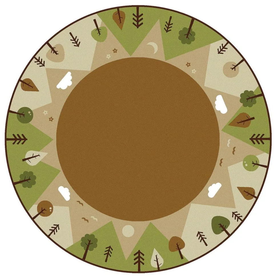 KIDSoft Tranquil Mountain Rug - Tan 6' Round