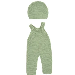 Knitted Doll Outfit 12"-15” - Overall & Beanie Hat, ECO Friendly