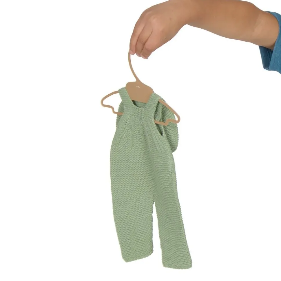 Knitted Doll Outfit 12"-15” - Overall & Beanie Hat, ECO Friendly