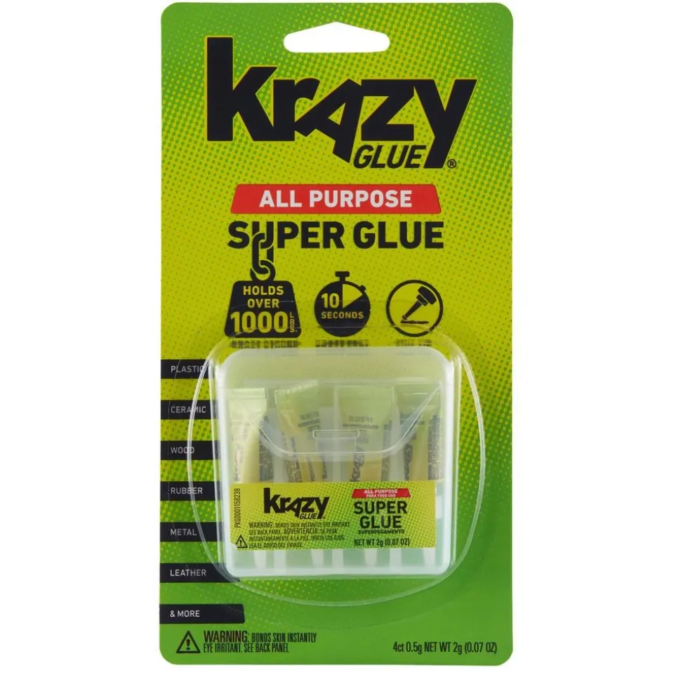 Krazy Glue All Purpose Super Glue Fine Tip Singles (1/2 g) 4 Count