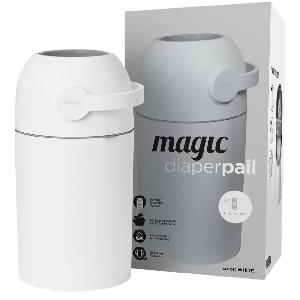 LA Baby MAGIC Odorless Diaper Pail - White