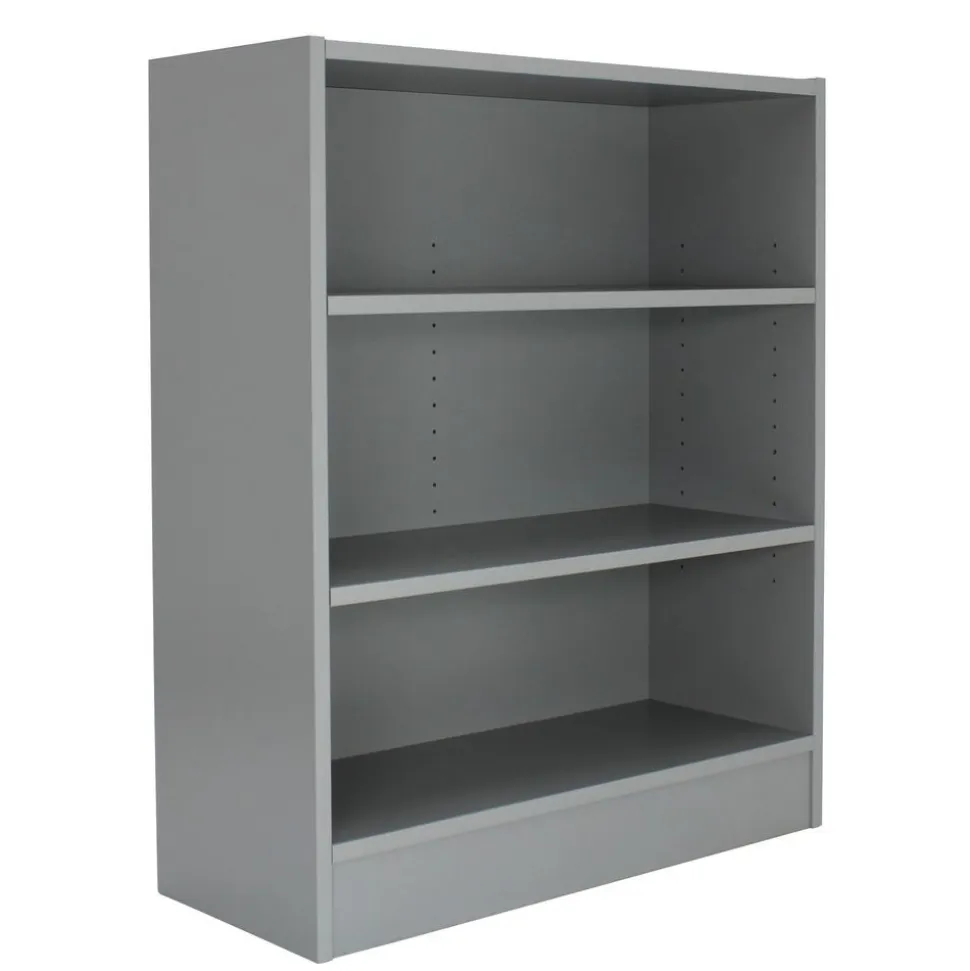 Laminate Bookcase 3-Shelf 36" Height - Gray