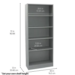 Laminate Bookcase 5-Shelf 72