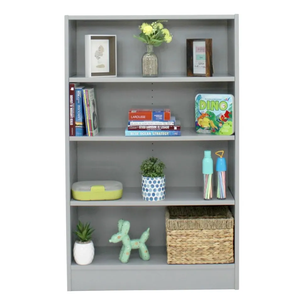 Laminate Bookcase 4-Shelf 48" Height - Gray