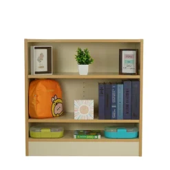 Laminate Bookcase 2-Shelf 30" Height - Almond/Maple