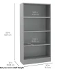 Laminate Bookcase 4-Shelf 60" Height - Gray
